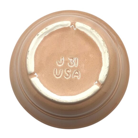 Vintage MCM California Pottery Serving Dish Chip Dip 5 Piece Orange Coral J31 - Picture 3 of 10